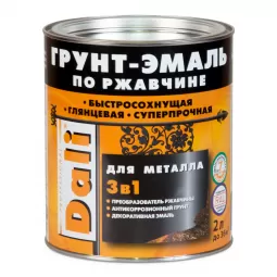 Грунт-эмаль по ржавчине 3 в 1 гладкая DALI, RAL 1021 желтый, 2 л